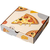 Boîte d'emballage pour pizza jetable de haute qualité SP4273, très vendue, avec logo coloré imprimé pour pizzeria et restaurant