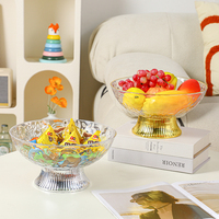 Ensemble de bols décoratifs en plastique de luxe moderne avec incrustations dorées écologiques de haute qualité, glaçure craquelée, centre de table de mariage
