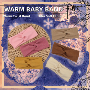 Winter Hot Selling Super Soft High Stretch Twist <strong>Headband</strong> for <strong>Baby</strong> Girls Warm Hairband Accessories Wholesale - Product Image 3
