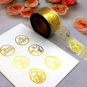 Cá Nhân Bán Buôn Biểu Tượng Tùy Chỉnh Dán Cuộn Không Thấm Nước Lá Vàng In Ấn Vòng Tròn Bao Bì Nhãn Dán Nhãn Cho Sản Phẩm - Product Image 2