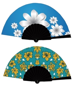 Abanicos de Mano Plegables de Bambú Baratos QM con Logotipo Personalizado para Fiestas en la Playa, Bodas y Eventos Coloridos - Product Image 2