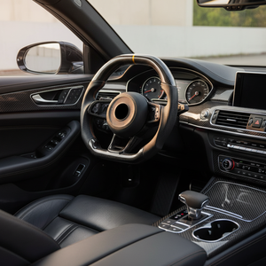 <span class=keywords><strong>GTi</strong></span> Volkswagen พวงมาลัยคาร์บอนไฟเบอร์และพวงมาลัยหนังสำหรับ6/7 R Series Passat Mk7 B8/Mk8 arteon CC Jetta-สไตล์สปอร์ต - Product Image 2