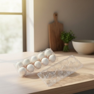 Wholesale 12 Hole <b>Eco</b>-friendly Convenient Buckle Sturdy Stackable CPET Clamshell Blister Trays for <b>Eggs</b> - Product Image 6