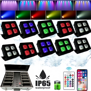 Wireless DMX512 Wifi 4x20W IP65 Waterproof LED Par Wash Light Battery Powered RGBWAUV 6in1 Uplights for <strong>DJ</strong> Stage Wedding Show - Product Image 1