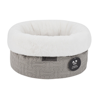 PEPPY BUDDIES FACTORY - NOUVEAUTÉ ! Lit pour chat de luxe transformable, en peluche douce et matelassé, motif os, avec base antidérapante pour l'hiver