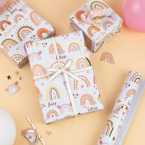 Papel de Regalo Arcoíris Boho con Lámina Dorada, 47.23 Pies Cuadrados, Ecológico, para Cumpleaños, San Valentín, Día de la Madre, Graduación, Boda - Product Image 3