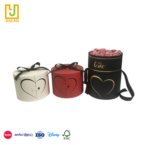 Scatola di fiori di carta d'amore a forma di <span class=keywords><strong>cuore</strong></span> con apertura a doppia porta di lusso di fascia alta per la decorazione di imballaggi per confezioni di fiori di gioielli regalo - Product Image 2