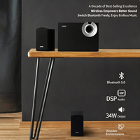 Haut-parleur de canal EDIFIER R206BT 34W avec caisson de basses DSP USB MP3, enceinte multimédia en bois pour ordinateur de bureau