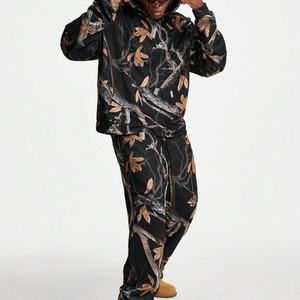 Ensemble de survêtement décontracté pour homme avec sweat à capuche zippé imprimé camouflage, idéal pour l'automne – Vente en gros de vêtements personnalisés - Product Image 3