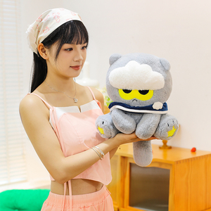 צעצוע קטיפה חדש ומבוקש בצורת חתול ענן, רך במיוחד, בצבע אפור, בובת חיות פרוותית, צעצוע לילדים, חמוד ואיכותי, צעצוע חיות מחמד לילדים - Product Image 4