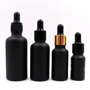 5 ml 10 ml 15 ml 20 ml 30 ml 50 ml mattschwarze glasflasche 1 Unze schwarze matte Glastropfflasche mit Papierrohrverpackung