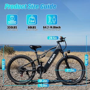 XT90 26 "pneu tout-terrain <span class=keywords><strong>VTT</strong></span> <span class=keywords><strong>électrique</strong></span> moteur sans balais Suspension complète Double freins à disque cadre en acier au carbone adulte - Product Image 6