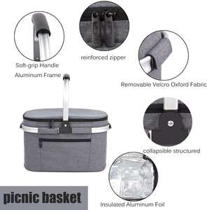 Bolsa térmica de neopreno con logotipo personalizado para <span class=keywords><strong>Picnic</strong></span>, bolsa térmica aislante para exteriores, fiambrera, refrigerador de alimentos, <span class=keywords><strong>cesta</strong></span> portátil para <span class=keywords><strong>Picnic</strong></span> - Product Image 5