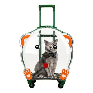 Vente en gros Pet Trolley Transparent Portable Extérieur Chat Chien Transporteur Multifonctionnel Pet Respirant Cas transporteur