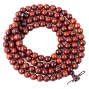 Blood Sandalwood Prayer Beads 108 Beads 8mm <b>Red</b> Black <b>Material</b> Geometric Design For Men Women Couples Jewelry - Product Image 3