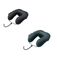Oreiller de voyage gonflable en forme de U, portable, pour dormir en avion sur longues distances