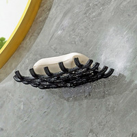 Support mural moderne pour savon, sans perçage, étanche et durable, avec égouttoir et crochet, pour rangement et organisation dans la salle de bain
