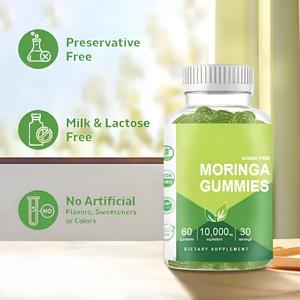 Oem Moringa Gummies Met Voedingsvezels Moringa Oleifera Blad Hot Selling Kruidensupplementen Custom Label Design Voor Mannen Vrouwen - Product Image 3