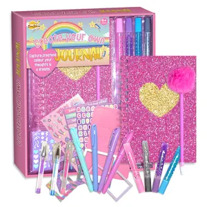 2024 parche tejido Diy Scrapbook Set diario Kit con papel de álbum de recortes cuaderno de rejilla personalizado