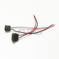 2 P hitam Oval pengisian kawat panjang sekitar 10CM USB tipe-c 2 pin konektor Jack pengisian Port Oval dengan kawat
