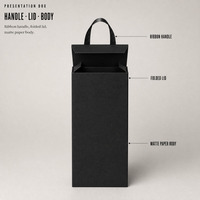 Boîte à vin rigide personnalisée pour une bouteille, emballage cadeau en carton portable, revêtement UV, gaufrage, concept magnétique, recyclable