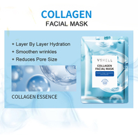 Soin Visage Masque Tissu Ampoule VShell Concombre Charbon Bambou Sérum Bave Escargot Aloès Collagène Kiwi Polypeptide