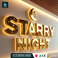 Enseigne commerciale 3D LED en acier inoxydable rétroéclairée personnalisée avec logo, décoration extérieure pour devanture de magasin
