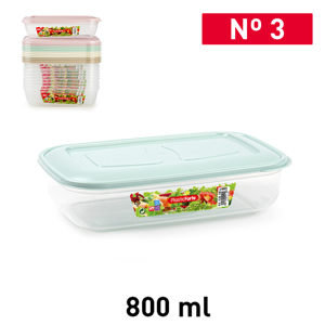 Contenitore per Alimenti PlasticForte 800 Ml, Durevole e Riutilizzabile, per Conservazione Domestica, Colori Assortiti - Product Image 1