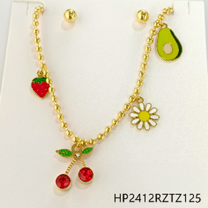 Set di gioielli Vintage in rame placcato oro da donna con motivo paillettes e zirconi per accessori regalo scintillanti per feste - Product Image 1