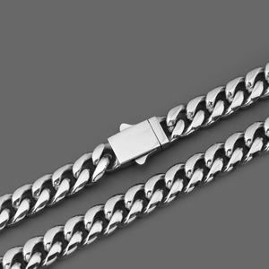 Chaîne cubaine en acier inoxydable, bijoux hip-hop urbains pour hommes, chaîne maille cubaine Miami en or 18 carats - Product Image 6