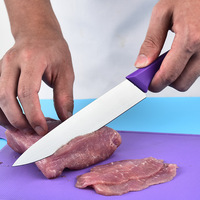 Échantillon Gratuit - Ensemble de 5 Couteaux de Cuisine Antiadhésifs avec Bloc de Rangement en Forme de Cygne pour Usage Domestique JYTD89