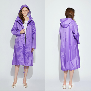 Chaqueta de lluvia larga con capucha para <span class=keywords><strong>mujer</strong></span>, impermeable <span class=keywords><strong>cortavientos</strong></span> para adultos, impermeable para exteriores - Product Image 4