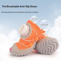 Système de boucle à verrouillage rotatif, maille respirante, bande réfléchissante de sécurité, semelle en PU souple, antidérapante, chaussures légères pour chiots, chats et chiens