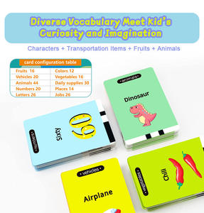 Nouvelles cartes flash en plastique pour enfants d'âge préscolaire, machine <span class=keywords><strong>de</strong></span> lecture musicale éducative pour l'apprentissage des mots et des langues, fonctionnant sur piles - Product Image 6