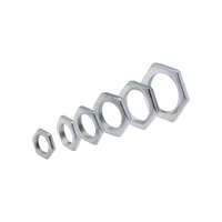 DIN439 DIN 936 GB808 Metric Fine Pitch Hex Thin Jam Nuts White Zinc Plated Low Profile Flat Hexagon Nuts for Lighting Fixtures