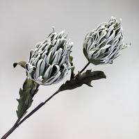 KEWEI 1812 Fleurs de Protea Réalistes en Mousse de Haute Qualité à 2 Têtes, Fausses Tiges Décoratives de Protea Reine pour la Maison, le Salon et la Décoration Intérieure