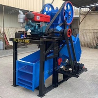 Petit concasseur à mâchoires mobile à commande manuelle avec écran vibrant à moteur diesel pour les startups minières à petit budget