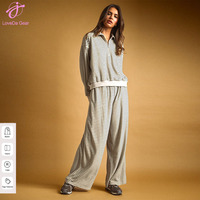 Ensemble de vêtements de sport décontractés rayés pour femmes Loveda avec logo personnalisé, nouvelle arrivée, sweat-shirt à demi-zip à manches longues et pantalon de survêtement