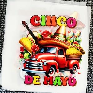 <span class=keywords><strong>Pegatinas</strong></span> DTF personalizadas de transferencia térmica <span class=keywords><strong>para</strong></span> <span class=keywords><strong>ropa</strong></span> con diseños de celebraciones mexicanas, listas <span class=keywords><strong>para</strong></span> prensar - Product Image 3