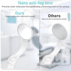 Miroir dentaire pratique et réutilisable, lumière LED rechargeable par USB, miroir d'inspection des dents avec fonction anti-buée, outil de soins bucco-dentaires pour dentiste - Product Image 4