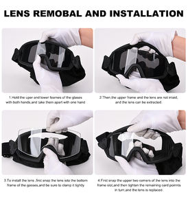 सामरिक गोगल्स एनेसी Z87 Uv400 सुरक्षा 3.0 मिमी लेंस बैलिस्टिक शूटिंग गोगल ओम शिकार खेल सुरक्षा आईवियर कस्टम - Product Image 4