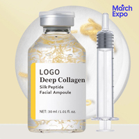 Ampoule faciale au collagène et aux peptides de soie, sérum éclaircissant et liftant intensif pour le visage, anti-âge, raffermissant, pour usage domestique