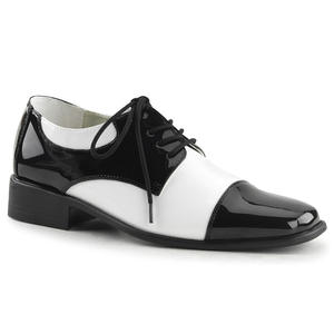 <span class=keywords><strong>Chaussures</strong></span> Oxford en cuir verni noir et blanc pour femmes, talon bloc bas, style vintage, performance scénique, rétro, décontracté, unique, vente en gros - Product Image 3