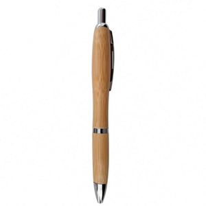 Custom Logo Eco Friendly Retractable Ballpoint Pen Promotional Bamboo Ball Pen - Product Image 2