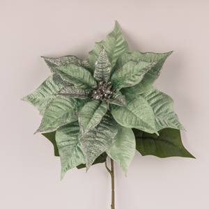 クリスマス卒業母の日イースター新年のお祝いの機会のための現実的な青い原始ポインセチアの花の茎 - Product Image 1