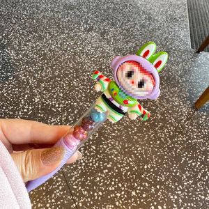 Quirky Black Cool Colorful <b>Glitter</b> Twist-Action Ballpoint <b>Pen</b> 0.7mm Tip Plastic for Office School Use Cartoon for Face Design - Product Image 6