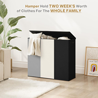 Grand panier à linge 180L 3 sections avec couvercle sac amovible panier à linge pliable personnalisé organisateur de panier à linge sale pliable
