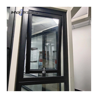 Fenêtre auvent en aluminium au design moderne avec écran insonorisé et invisible Fenêtre de balcon à ouverture horizontale fixe et ouverte