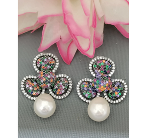 Pendientes Florales de Diamantes Americanos para Mujer, Pendientes de Moda con Circonita Cúbica Premium, Joyería de Diseño para Bodas, Calidad de Exportación - Product Image 6