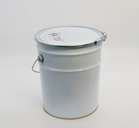 Grand seau en fer blanc de 25l en métal avec motif rond pour huile de peinture, emballage d'huile moteur, tambour en acier d'une capacité de 55 gallons